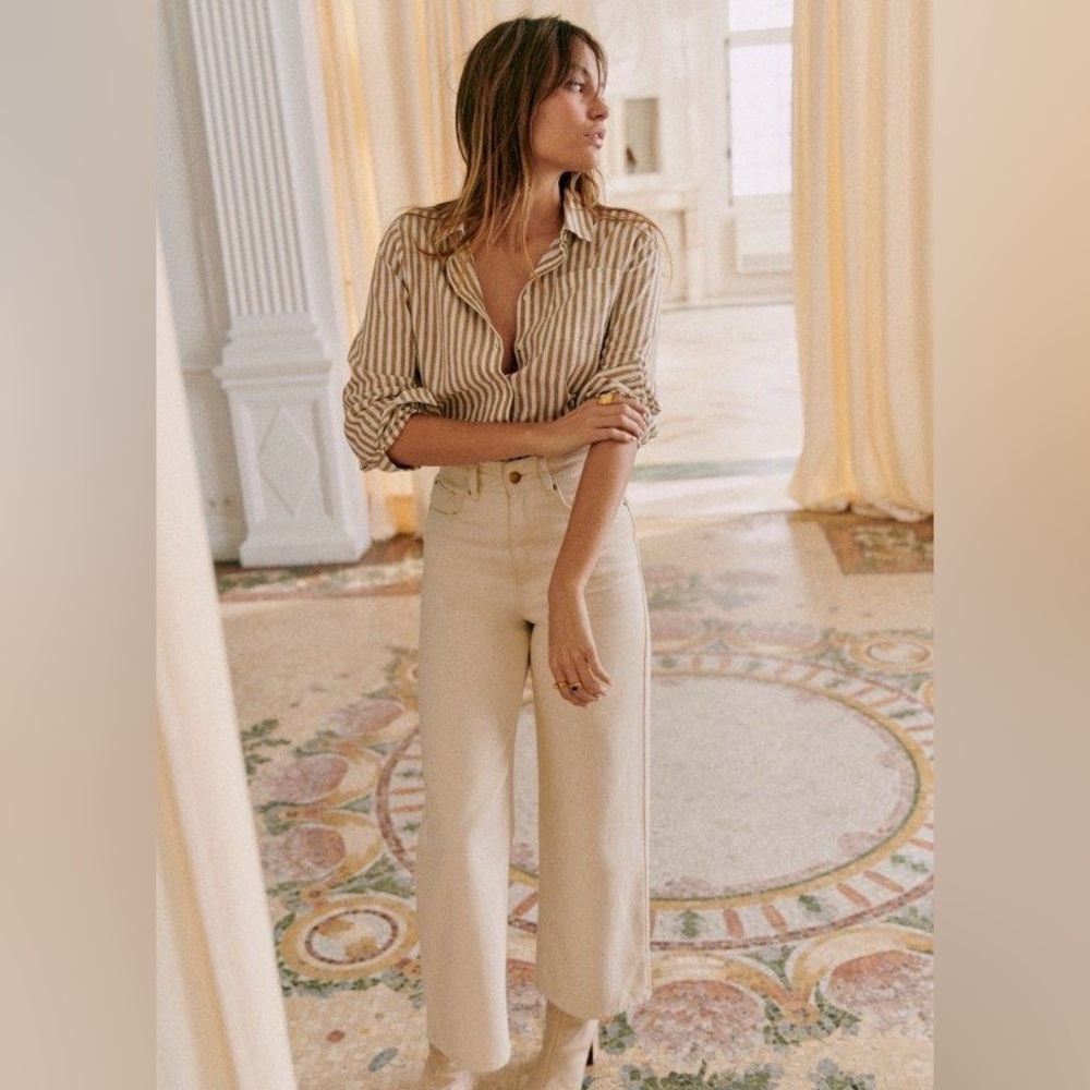 Sézane le crop Jean in beige